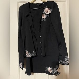 BCBG Maxazria XL black knit skirt set